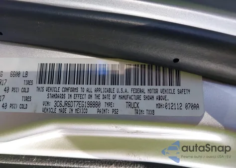 2014 Ram 1500 Tradesman from USA, damaged, VIN 3C6JR6DT7EG198880